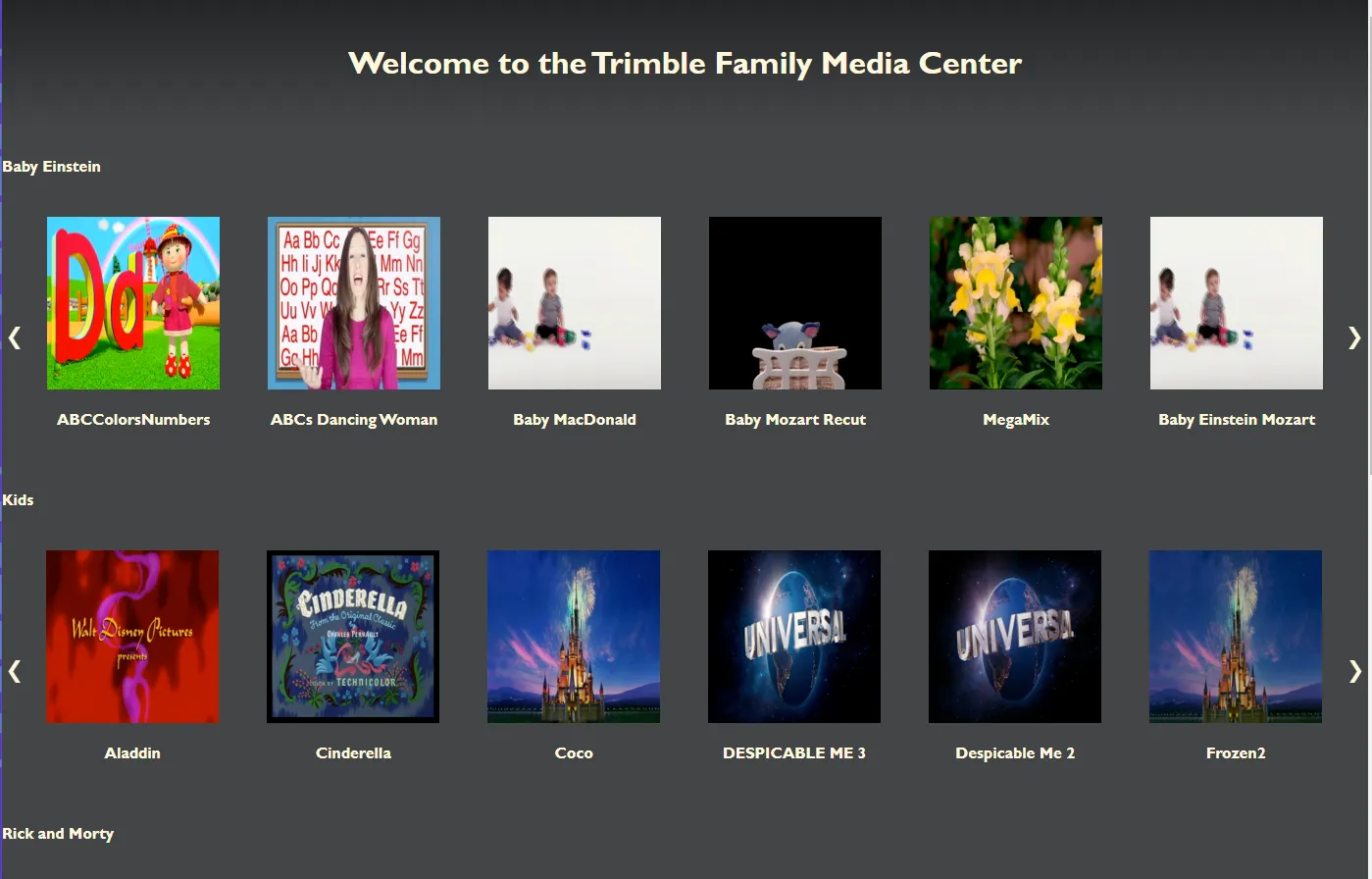 Screenshot of Media Center